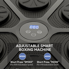 PURE Music Boxing Machine, Smart Bluetooth Boxing Machine Wall Mounted with 9 Speeds & Modes, LED Lights and Gloves, Punching Pad for Adults, Black