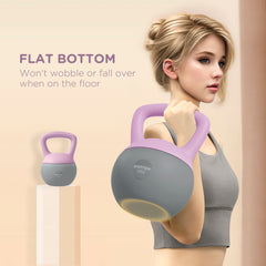 PURE 6KG Soft Kettlebell, Kettle Bell with Non-Slip Handle for Home Gym, Weight Lifting, Strength Training, Purple/Grey