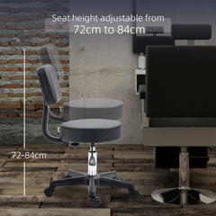 PURE Swivel Salon Chair w/ Padded Seat Back 5 Wheels Adjustable Height Salon Hairdressers Tattoo Spa Rolling Black