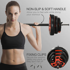 PURE 20kg Adjustable Barbell Weights Set for Home Gym, Strength Training
