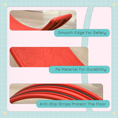 PURE Balance Board Kids Wobble Board, Stepping Stone, Montessori Toy for Children, Nursery Toy, for Ages 3-6 Years, 82 x 27.5 x 19.5cm - Red
