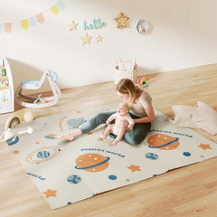 PURE Baby Play Mat, Double Sideded Foldable Kids Crawling Mat, Reversible & Waterproof, Astronaut and Planet