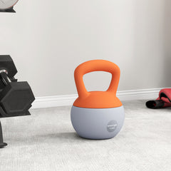 PURE 12KG Soft Kettlebell, Kettlebell with Non-Slip Handle for Home Gym, Weight Lifting, Strength Training, Orange/Grey