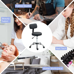 PURE 360° Swivel Seat Salon Stool - Black