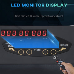 PURE Steel Folding Motorized Home Treadmill w/ LCD Monitor Black