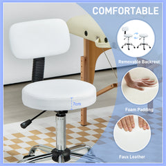 PURE 360° Swivel Seat Salon Stool - White