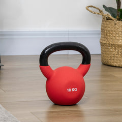 PURE Soft Kettlebell, 10kg Kettle Bell with Non-Slip Handle for Home Gym Weight Lifting and Strength Training, Red