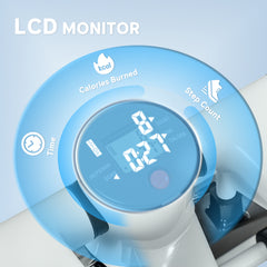 PURE Mini Stepper Machine, with LCD Monitor, Non-Slip Pedals, White