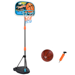 PURE Kids Basketball Hoop and Stand Portable Basketball Stand Set w/ Ball Pump Netting Backboard Adjustable Height from 126 cm to 158 cm