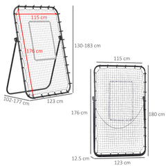 PURE Foldable Football Rebounder Net, with Adjustable Angles - Black