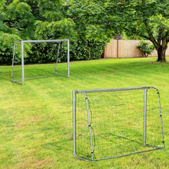 PURE 6ft x 4ft Football Goal, Set of 2 Football Net for Garden, Training Goal with Ground Stakes, Steel Frame