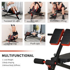 PURE Multifunction Weight Bench with 2 Dumbbells, 7-Level Adjustable Hyper Extension Sit-up Bench