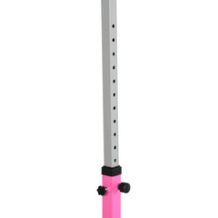 PURE Height Adjustable Gymnastics Horizontal Bar for Kids, Children Junior Kip High Bar Fitness, Pink