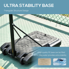 PURE Portable Basketball Stand 175-215cm Adjustable Height Sturdy Rim Hoop w/ Large Wheels Stable Base Net Free Standing