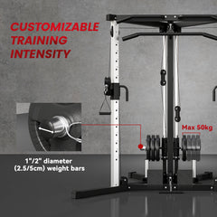PURE Home Gym Machine, Multifunctional Gym Equipment with High and Low Pulleys, Pull Up Bar, 15-Position Adjustable Strength Training Workout Station for Full Body Fitness