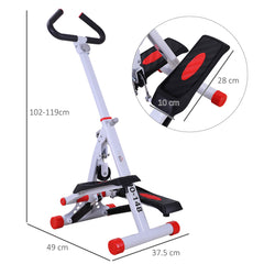 PURE Stepper w/ Handle Hand Grip Workout Fitness Machine For Fitness Aerobic Exercise Home Gym Red