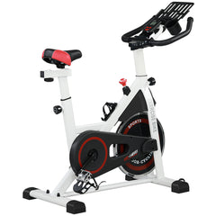 PURE Exercise Bike, 8kg Flywheel Stationary Bike Indoor Cycling Machine with Adjustable Resistance Seat Handlebar, White