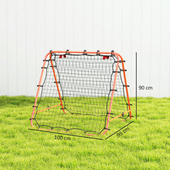PURE Double Sided Football Rebounder Net, Football Rebound Goal with Five Adjustable Angles, Orange