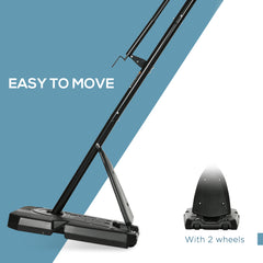 PURE 2.4-2.9m Adjustable Basketball Hoop and Stand with Weighted Base, Portable on Wheels, Black