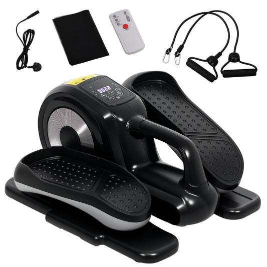 PURE Under Desk Electric Elliptical Machine for Home, Sit Down Pedal Exerciser for Seniors with 12 Programs, LCD Monitor, Compact with Remote Control & Non-Slip Pad