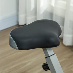 PURE Folding and Quiet Exercise Bike with 8-Level Magnetic Resistance and Heart Rate Sensor, for Home Gym, Black and Grey