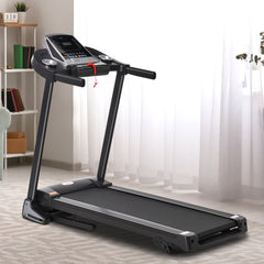 PURE Folding Treadmill, 2.0HP Incline Treadmill Running Machine, 12.8 km/h, with LED Display, Manual Incline, 12 Preset Programs, Drink & Phone Holder for Home Gym Fitness