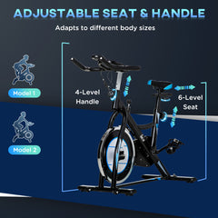 PURE Stationary Exercise Bike, 8kg Flywheel Indoor Cycling Workout Fitness Bike, Adjustable Resistance Cardio Exercise Machine w/ LCD Monitor Pad and Phone Holder for Home, Gym, Office, Black
