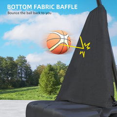 PURE 245-305cm Adjustable Basketball Hoop and Stand, with Wheels, Black