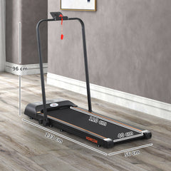 PURE Foldable Walking Treadmill, with LED Display and Wheels, for Home, Office, Fitness Studio, Orange