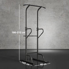 PURE Power Tower Dip Station Pull Up Bar Multi-Function Push Up Equipment with Adjustable Height for Home Gym Strength Training Workout Fitness