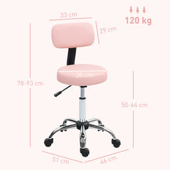 PURE 360° Swivel Seat Salon Stool - Pink