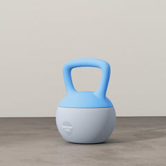 PURE 10KG Soft Kettlebell, Kettlebell with Non-Slip Handle for Home Gym, Weight Lifting, Strength Training, Light Blue/Grey
