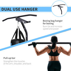 PURE Punching Bag Hanger Wall Mount Bracket Kick Boxing MMA Training Frame Home Fitness Workout Pull Up Bar, Black