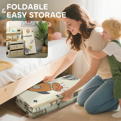 PURE Space-Themed Baby Plat Mat Double Sided, Foldable, Water-Resistant for Outdoor/Indoor, 177 x 146 x 1.5cm