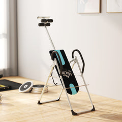 PURE Foldable Gravity Inversion Table Back Therapy Home Fitness Bench Black