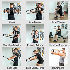 PURE Chest Expander, with 10-50kg Adjustable Resistance, for Home Gym, Office, Travel Workout