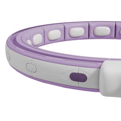 PURE Smart Weighted Hula Hoop, Massage Hula Ring w/ 16 Detachable Knots, 360° Auto-Rotating Ball, Digital Counter, Purple