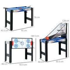 PURE 5-in-1 Multi Games Table, with Pool, Table Tennis, Basketball, Hockey, Archery, Blue