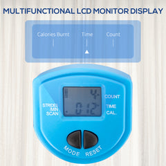 PURE Adjustable Twist Stepper Fitness Step Machine, LCD Screen, Height-Adjust Handlebars, Home Gym, Black and Blue