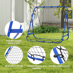 PURE Adjustable Rebounder Net Kickback Target Goal for Teens Adults Training, Blue