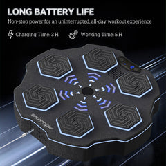 PURE Music Boxing Machine, Smart Bluetooth Boxing Machine Wall Mounted with 9 Speeds & Modes, LED Lights, Punching Pad for Adults, Black