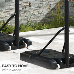 PURE Six-Level Height Adjustable Freestanding Basketball Hoop and Stand with Wheels, 2.35-3.05m