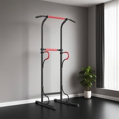 PURE Steel Multi-Use Exercise Power Tower Pull Up Station Adjustable Height W/ Grips
