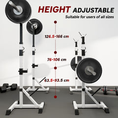 PURE Weights Bar Barbell Rack Squat Stand Adjustable Portable Weight Lifting Max Load 200kg, Suitable For Home Gym Training Work Out