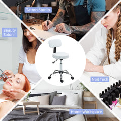 PURE 360° Swivel Seat Salon Stool - White