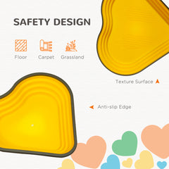 PURE 6-Piece Heart-Shaped Kids Balance Stepping Stones and Motor Skills, Multicoloured