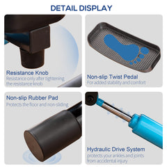 PURE Adjustable Twist Stepper Fitness Step Machine, LCD Screen, Height-Adjust Handlebars, Home Gym, Black and Blue