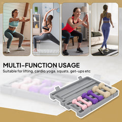 PURE 6Kg Dumbbell Set, Fitness Weight Set for Men and Women, Home Gym Workout, Pink, Purple, Brown