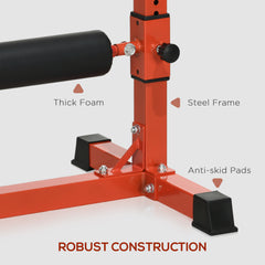 PURE Bulgarian Split Squat Stand, 12-Level Adjustable Single Leg Squat Machine with Foam Roller and Anti-Slip Pads for Lower Body Strength Training, Red