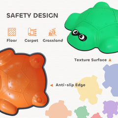 PURE 6-Piece Balance Stepping Stones with Non-Slip Edge, Indoor Outdoor Obstacle Courses for Ages 3-8 Years, Multicoloured